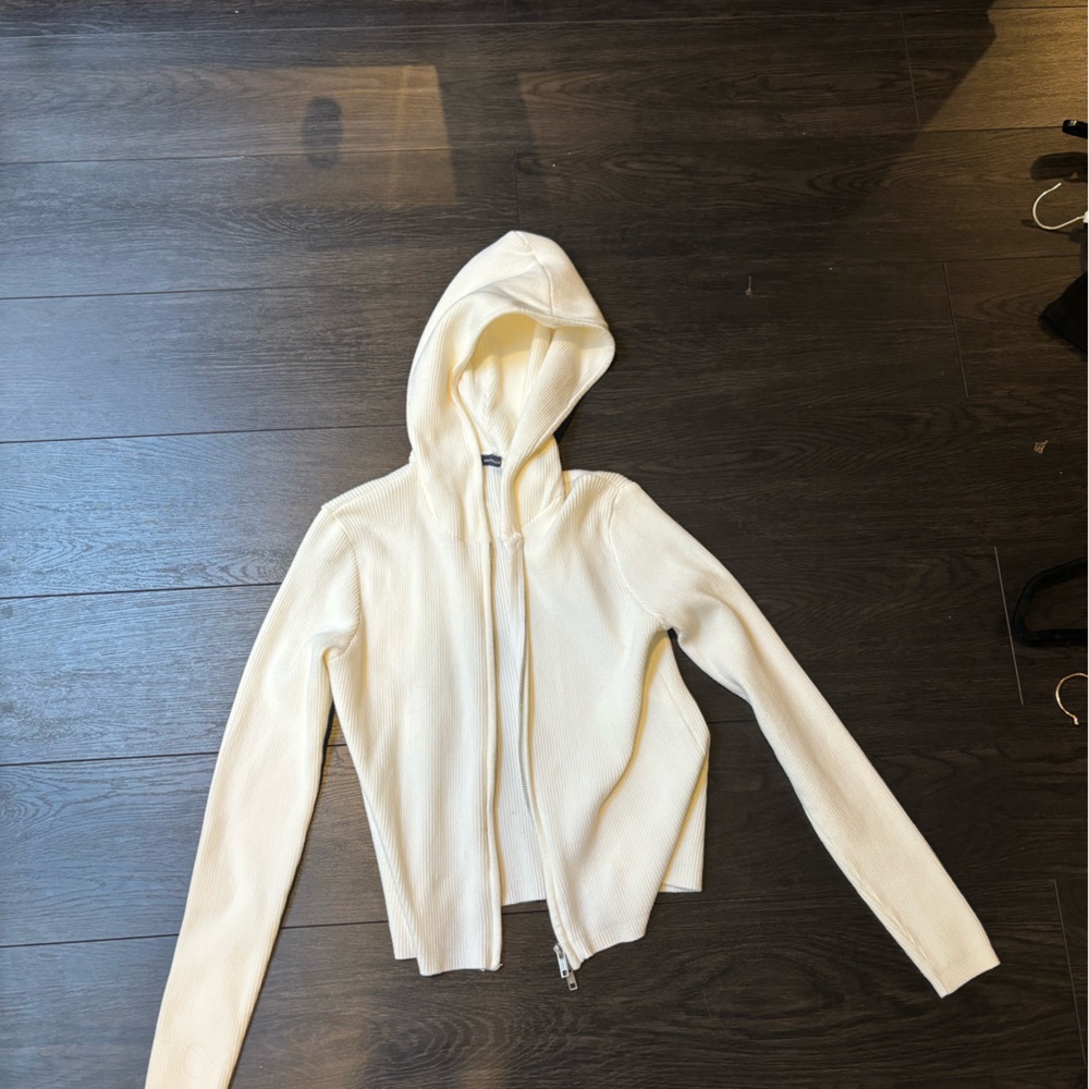 Brandy Melville Cream Hooded Sweater
